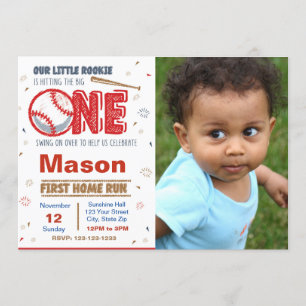 Baseball Birthday Invitation with photo