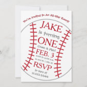 Baseball Birthday Invite- Special Bday Invitation (Front)