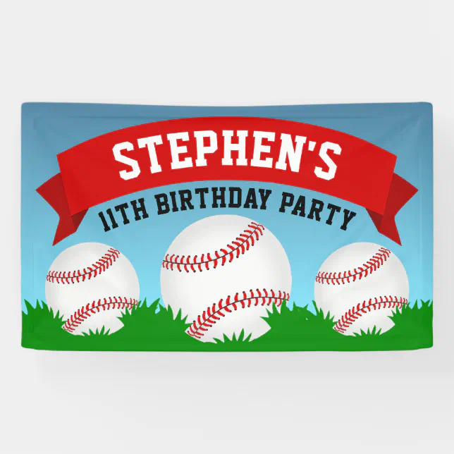 Baseball Birthday Party Banner Zazzle
