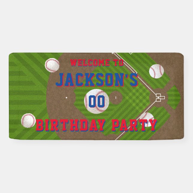 Baseball Birthday Party Banner (Horizontal)