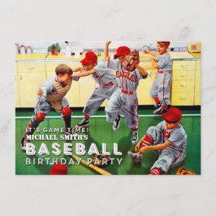 Baseball Birthday Party Boys Will Be Boys Invitation