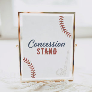 Baseball Birthday Party Concession Stand Poster