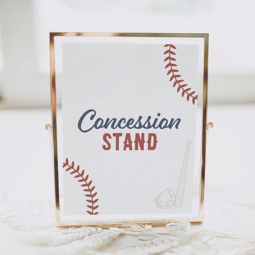 Baseball Birthday Party Concession Stand Poster