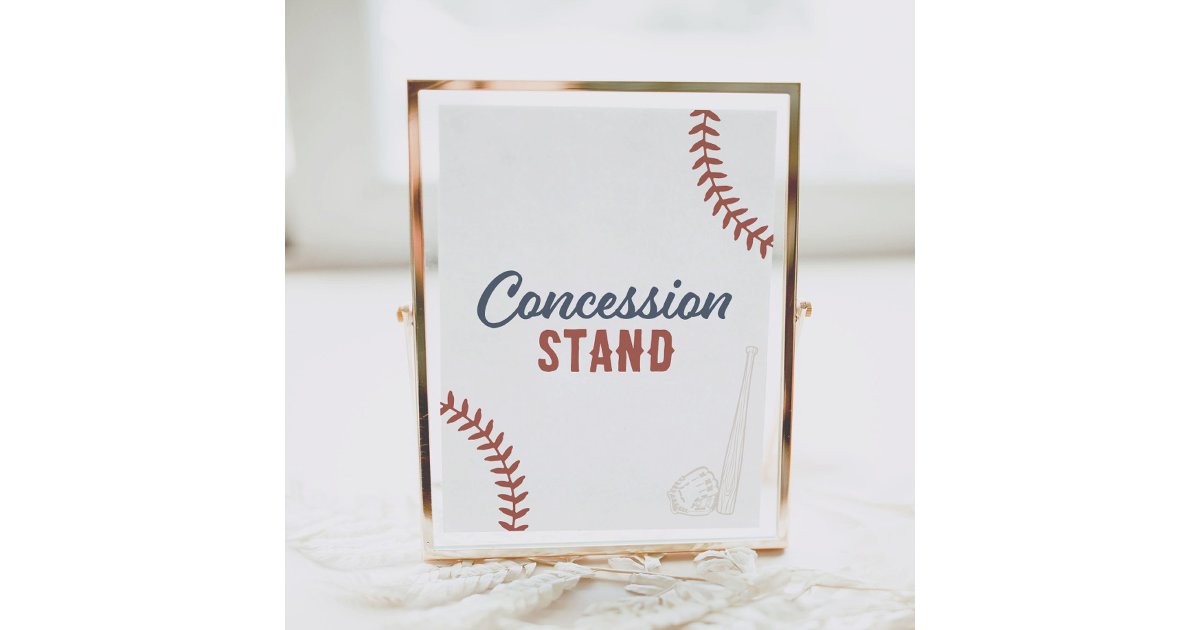 Baseball Birthday Party Concession Stand Poster Zazzle