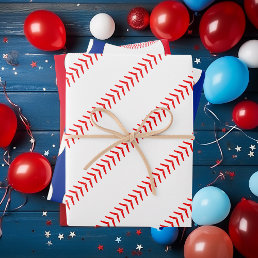 Baseball Birthday Party Custom Colors  Wrapping Paper Sheets