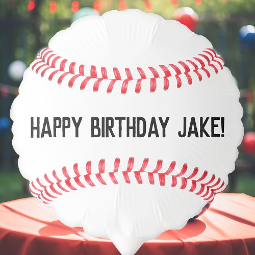 Baseball Birthday Party Custom Name or Text Balloon