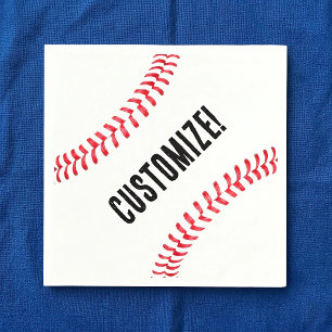 Baseball Birthday Party Custom Name or Text Napkins