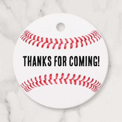 Baseball Birthday Party Custom Thank You Message Favor Tags