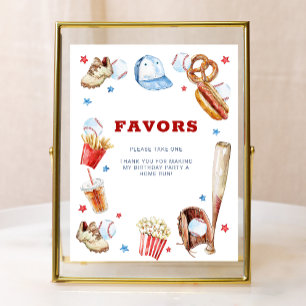 Baseball Birthday Party Favor Sign