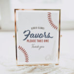 Baseball Birthday Party Favors Sign<br><div class="desc">Invite birthday guests to take a favor with this baseball themed sign.</div>