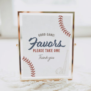 Baseball Birthday Party Favors Sign