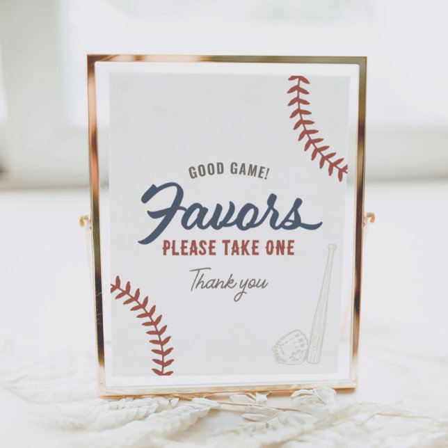 Baseball Birthday Party Favors Sign (Creator Uploaded)