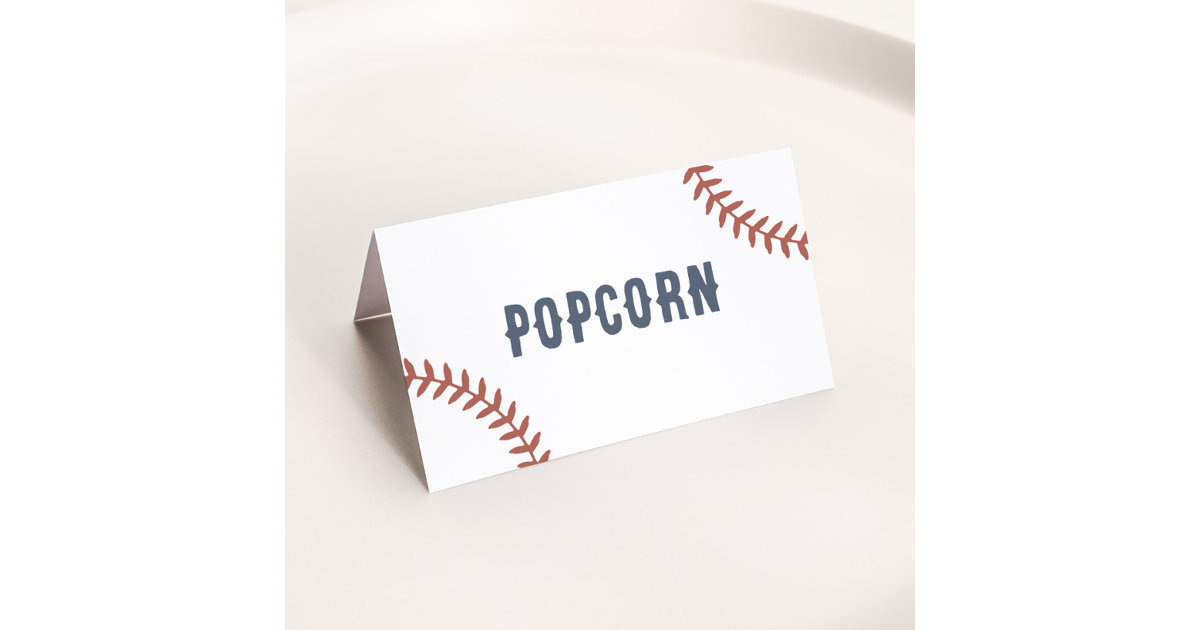 Baseball Birthday Party Food Labels Place Card | Zazzle