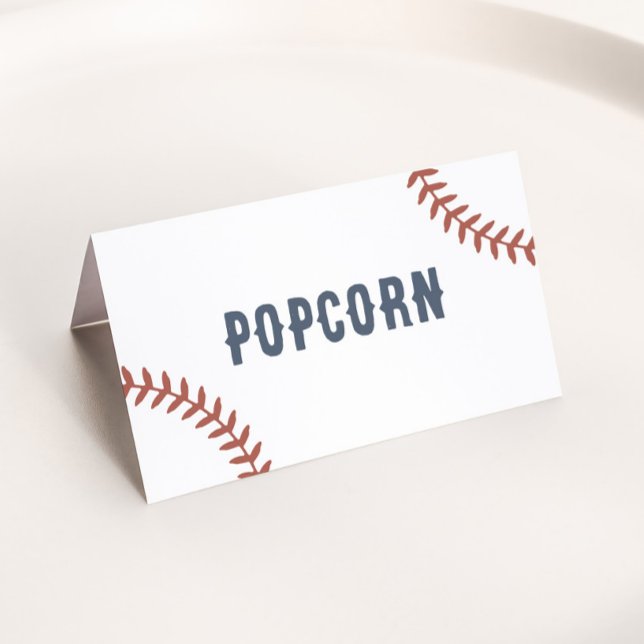 Baseball Birthday Party Food Labels Place Card (Creator Uploaded)