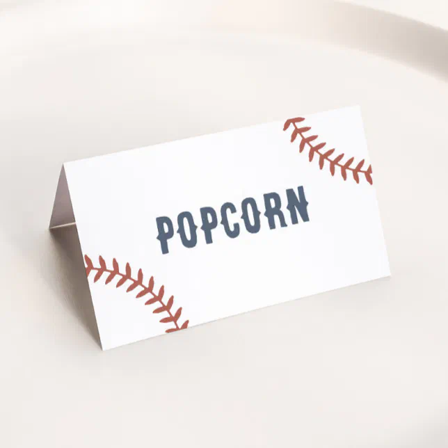Baseball Menu Labels Baseball Birthday Party Food Labels Place Card | Zazzle