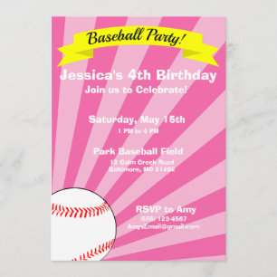 Baseball Birthday Party Invitation