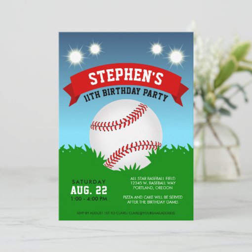 Baseball Birthday Party Invitation | Zazzle