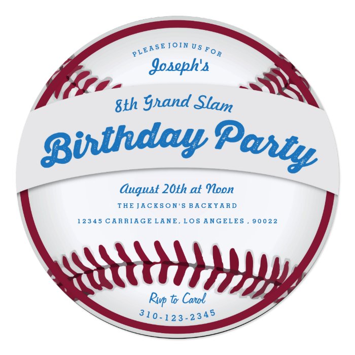 Baseball Birthday Party Invitation Zazzle