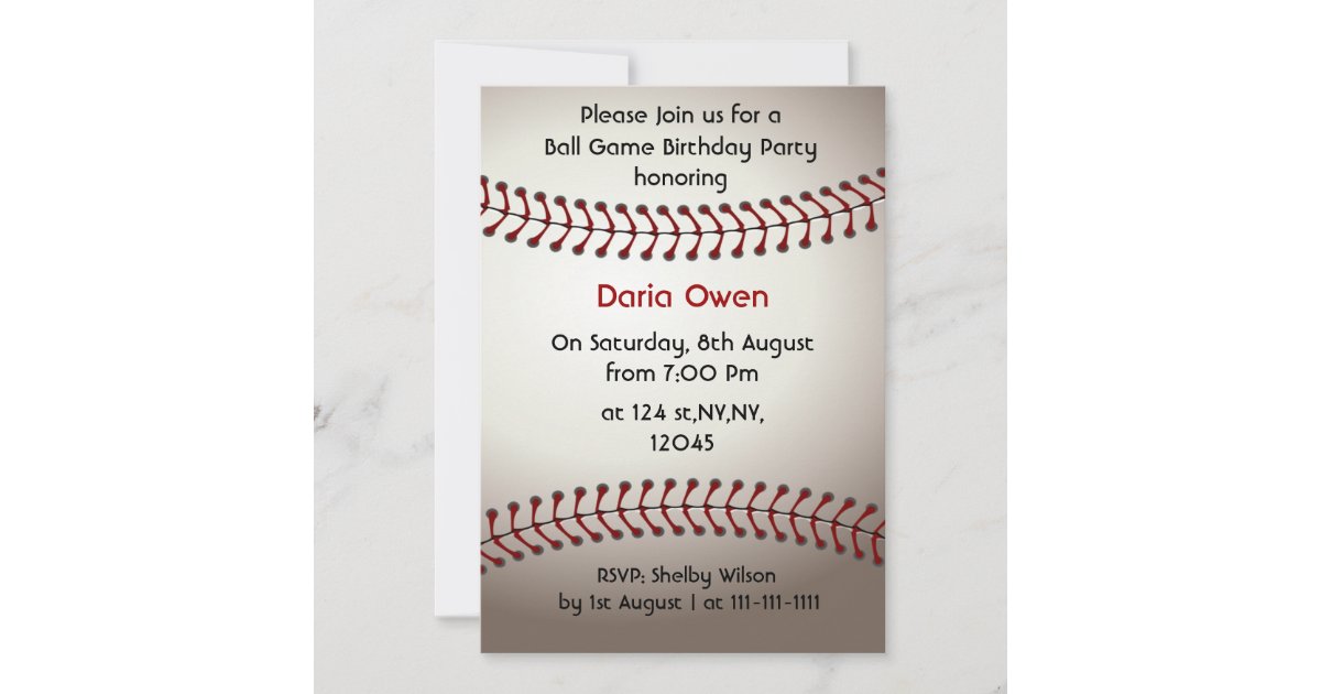 Baseball Birthday Party Invitation | Zazzle