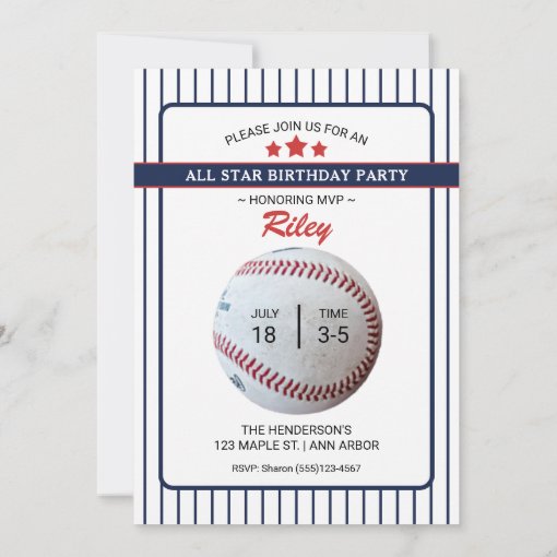 Baseball Birthday Party Invitation | Zazzle