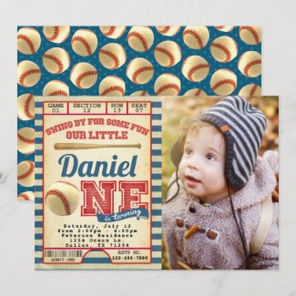 Baseball Birthday Party Invitation Invite
