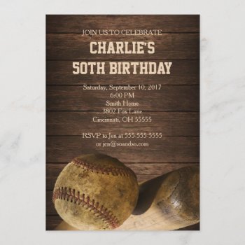 Baseball Birthday Party Invitation Rustic Vintage by ajinvites at Zazzle