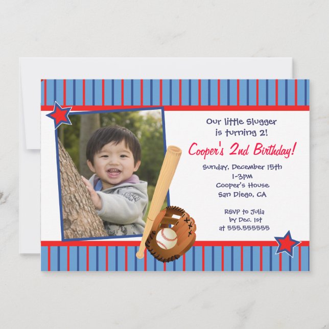 Baseball Birthday Party Invitations (Front)