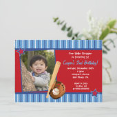 Baseball Birthday Party Invitations (Standing Front)