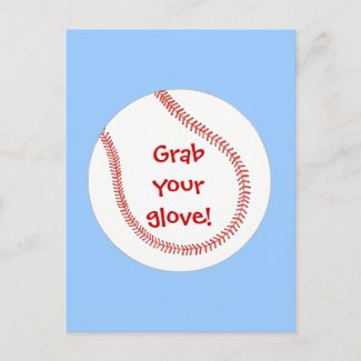 Baseball Birthday Party Invitations on postcards