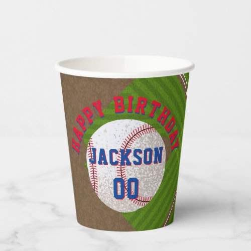 Baseball Birthday Party Paper Cups