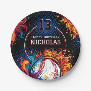 Baseball Birthday Party Paper Plates