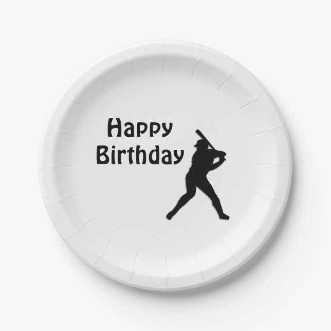 Baseball Birthday Party Paper Plates (Front)