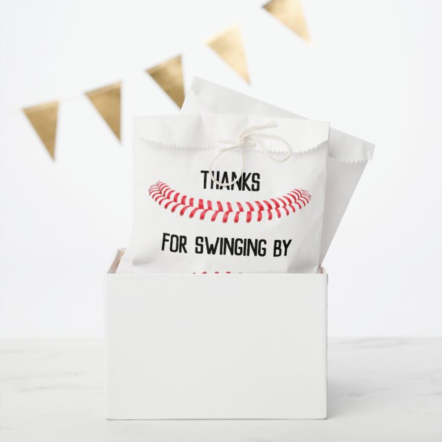 Baseball Birthday Party Personalized Thank You  Favor Bag (Party)
