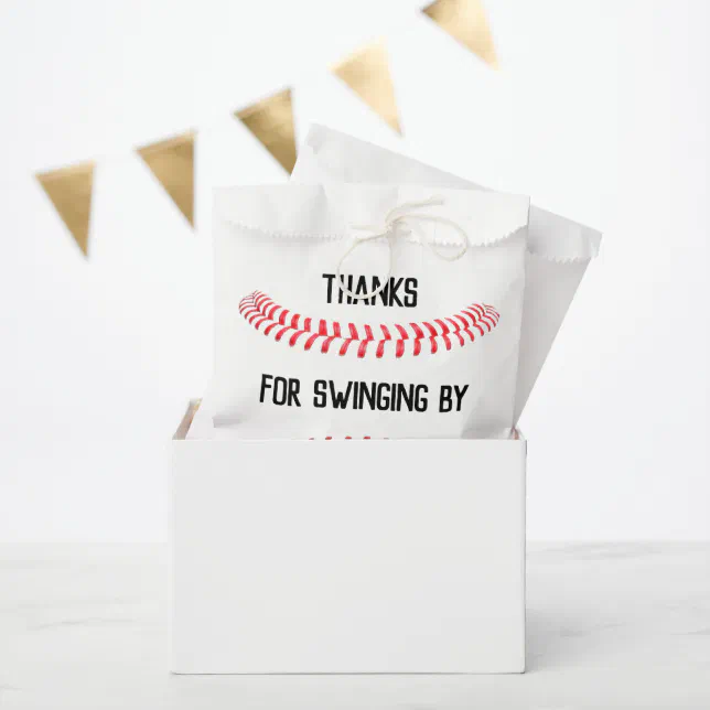 Baseball Birthday Party Personalized Thank You Favor Bag | Zazzle
