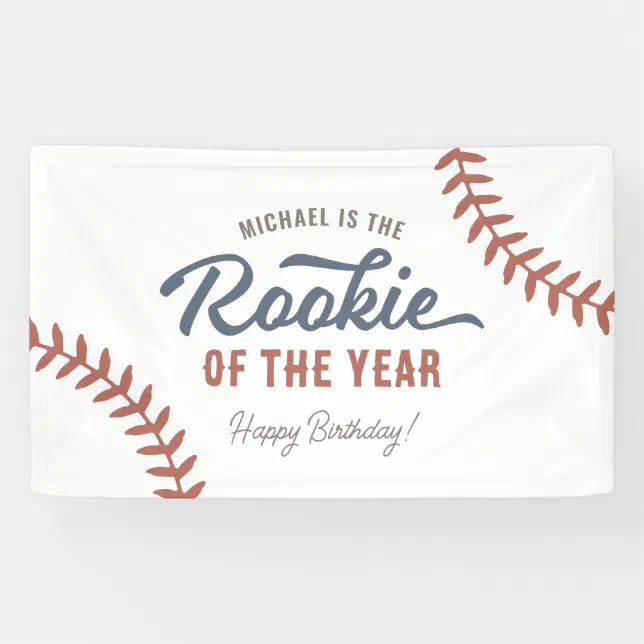 Baseball Birthday Party Rookie of the Year Banner | Zazzle