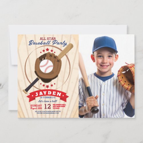 Baseball Birthday Party Sports All Star Invite