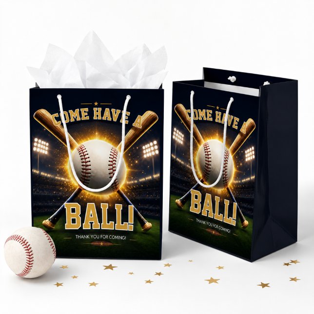 Baseball Birthday Party Sports Theme  Medium Gift Bag (Creator Uploaded)