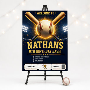 Baseball Birthday Party Sports Theme Welcome Sign