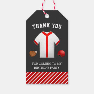 Baseball Birthday Party Thank You Favor Gift Tags