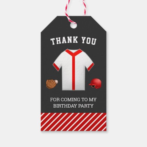 Baseball Birthday Party Thank You Favor Gift Tags