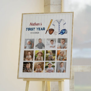 Baseball Birthday Photo Milestone Sign