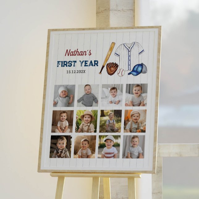 Baseball Birthday Photo Milestone Sign (Creator Uploaded)