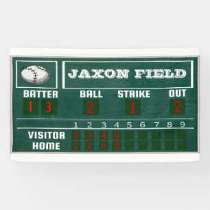 Baseball Birthday Scoreboard PARTY Banner