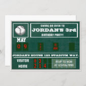 Baseball Birthday|Scoreboard|vintage baseball|kids Invitation (Front/Back)