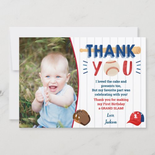 Baseball Birthday Thank You Cards