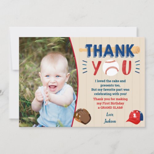 Baseball Birthday Thank You Cards