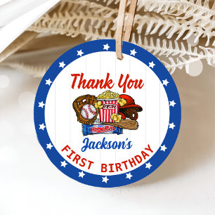 Baseball Birthday Thank You Favor Tags