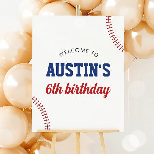 Baseball Birthday Welcome Sign