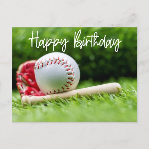 Baseball  Birthday word on green for Player Card