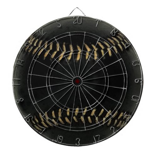 baseball black dartboard with darts